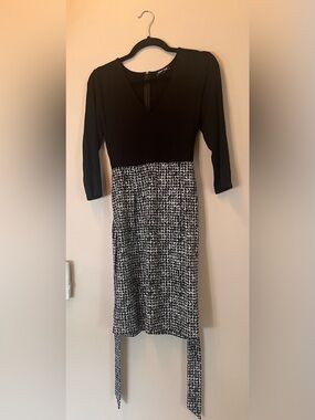 Express black long sleeve midi dress.